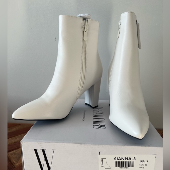 Women’s White Ankle Boots | Chelsea Low Heel NWT - Picture 8 of 9